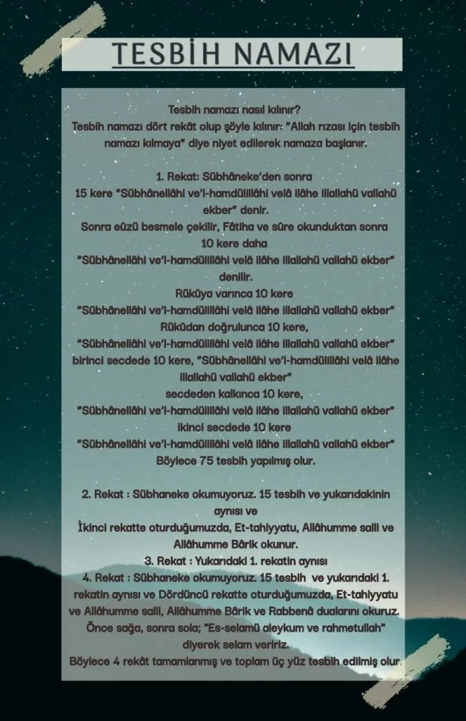 tesbih namazının kılınışı — TR news